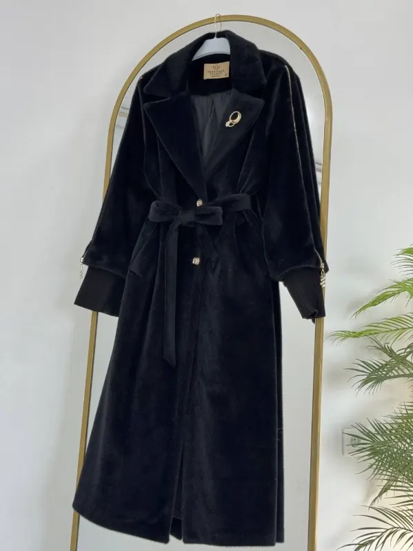 معطف ميدي نسائي بالفرو  G6026