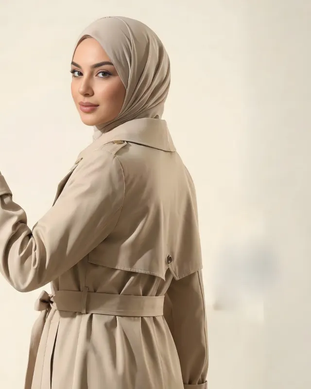 ترانشكوت طويل من الكتان G4793