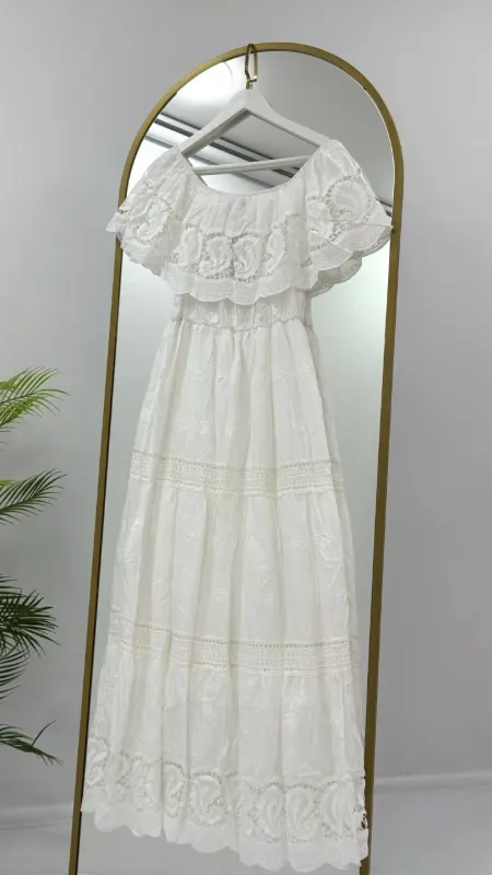 G5449 فستان دانتيل نص كم/ 465/ SY