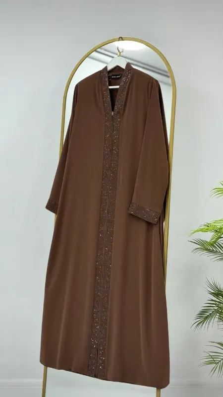 عباية بسحاب أمامي G4756
