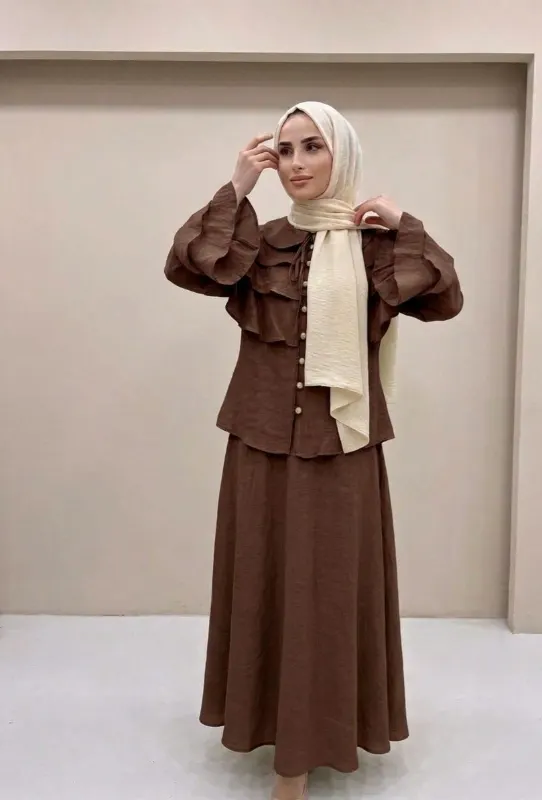 طقم نسائي محتشم من قطعتين G5120