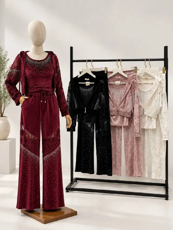 بيجاما منزلية نسائية من 3 قطع g6100